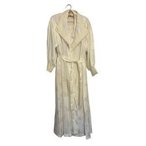 Vintage gold label Victoria's Secret 3 piece ivory pajama set with robe L